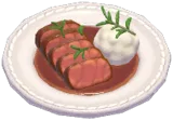 Steak w/ Mashed White Radish